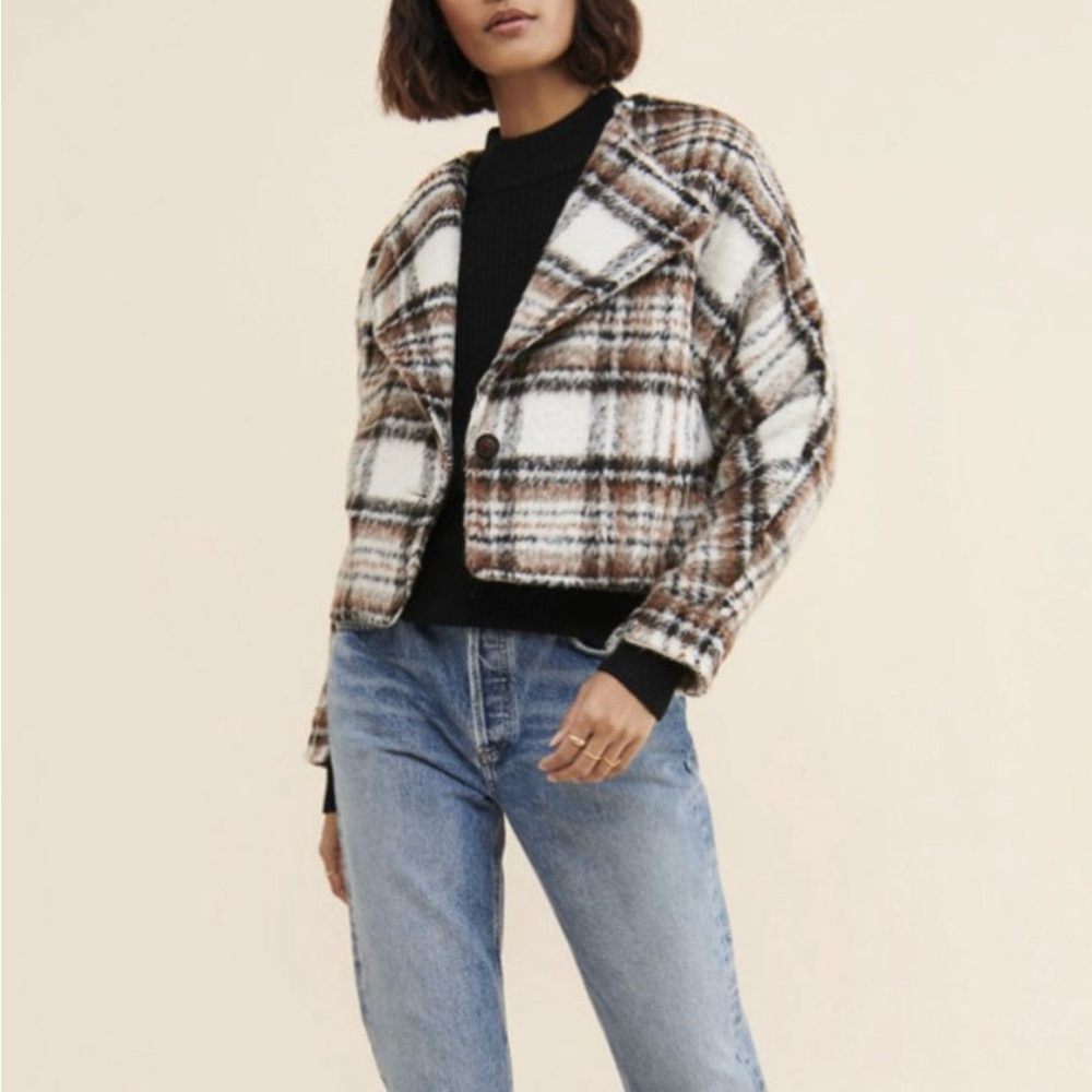 GREYLIN Plaid Cropped Jacket Size Small